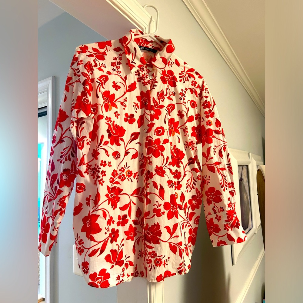 Zara floral cotton long sleeve